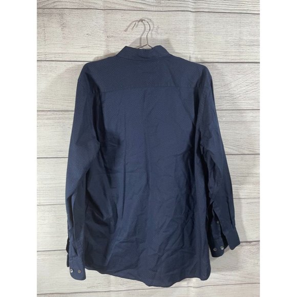 Rodd & Gunn Men's L Blue Patterned Cotton Long Sleeve Button Up Shirt - Picture 6 of 6